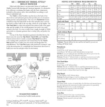 Load image into Gallery viewer, Photo of back of pattern cover.  Cover shows description of pattern, views, fabric suggestions, and size and yardage charts.
