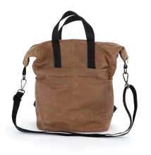 Load image into Gallery viewer, Vega waxed canvas bag in messenger bag mode
