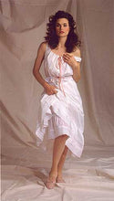 Load image into Gallery viewer, Photo of woman wearing camisole and petticoat over drawers.  Woman is holding up petticoat with one hand so expose drawers slightly.
