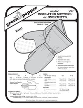 Load image into Gallery viewer, image of cover of sewing pattern for adults insulated mittens or overmittens.
