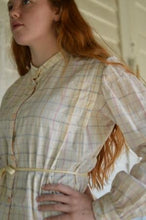 Load image into Gallery viewer, Close up of young red head woman standing faced to the left with hand on her hip wearing 216 Schoolmistresses Shirtwaist.
