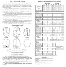 Load image into Gallery viewer, Photo of back cover shows size and yardage chart.  Includes fabric suggestions and description.
