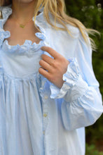 Load image into Gallery viewer, closeup of nightgown sleeve cuff and ruffle.
