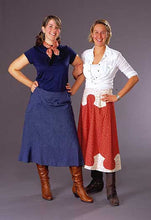 Load image into Gallery viewer, Two young white women smiling and standing with hands on hips in front of a grey studio backdrop wearing the 243 Rodeo Cowgirl skirt.
