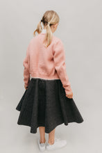Load image into Gallery viewer, Back view of young blonde girl wearing the At The Hop Sweater and skirt
