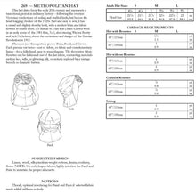 Load image into Gallery viewer, back of pattern envelope with description, line drawings, fabric suggestions, and sizing chart
