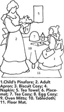 Load image into Gallery viewer, A simple line drawing of the front cover labeled with numbers indicating the the items of what the pattern contains .
