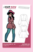 Load image into Gallery viewer, CUT/SEW Beginner Friendly Mod Dress Sewing Pattern
