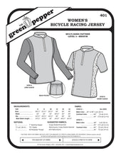 Load image into Gallery viewer, image of cover for 401 Womens' Bicycle Racing Jersey sewing pattern.
