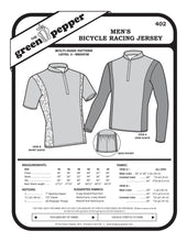 Load image into Gallery viewer, image of the cover of 402 Mens Bicycle racing jersey sewing pattern
