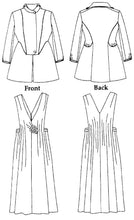 Load image into Gallery viewer, Black and White pattern drawings of the front and back views of the Jacket and Jumper
