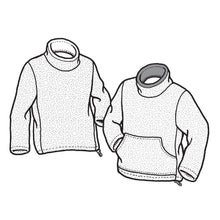 Load image into Gallery viewer, Pen and ink drawing of two polar sweaters with mock turtle necks.  One has a front pocket
