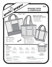 Load image into Gallery viewer, image of the pattern cover for 533 Rugged Tote or Portfolio bag sewing pattern.

