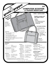 Load image into Gallery viewer, Pattern cover for a computer scooter or padded briefcase with text and diagram on a white background.
