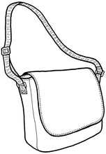 Load image into Gallery viewer, Drawing of the basic courier bag
