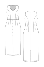 Load image into Gallery viewer, ASTERI button down dress &amp; vest

