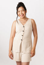 Load image into Gallery viewer, ASTERI button down dress &amp; vest
