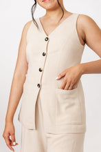 Load image into Gallery viewer, ASTERI button down dress &amp; vest
