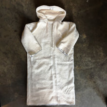 Load image into Gallery viewer, Flat lay of the Moroccan Djellaba robe in terry cloth.
