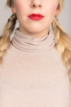 Load image into Gallery viewer, Knit tee with a double-fold turtleneck collar sewing pattern
