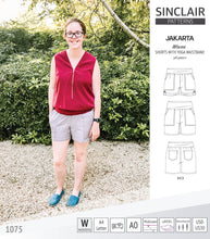Load image into Gallery viewer, Pdf sewing pattern S1075 Jakarta woven shorts with pockets and yoga waistband by Sinclair Patterns
