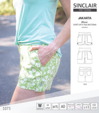 Load image into Gallery viewer, Pdf sewing pattern S1075 Jakarta woven shorts with pockets and yoga waistband by Sinclair Patterns
