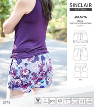Load image into Gallery viewer, Pdf sewing pattern S1075 Jakarta woven shorts with pockets and yoga waistband by Sinclair Patterns
