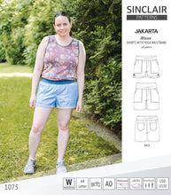 Load image into Gallery viewer, Pdf sewing pattern S1075 Jakarta woven shorts with pockets and yoga waistband by Sinclair Patterns
