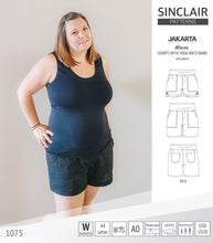 Load image into Gallery viewer, Pdf sewing pattern S1075 Jakarta woven shorts with pockets and yoga waistband by Sinclair Patterns
