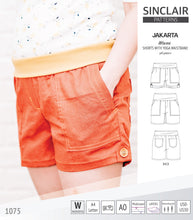 Load image into Gallery viewer, Pdf sewing pattern S1075 Jakarta woven shorts with pockets and yoga waistband by Sinclair Patterns
