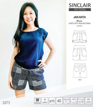 Load image into Gallery viewer, Pdf sewing pattern S1075 Jakarta woven shorts with pockets and yoga waistband by Sinclair Patterns
