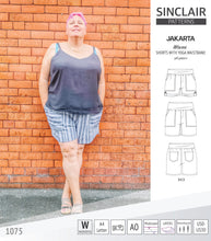 Load image into Gallery viewer, Pdf sewing pattern S1075 Jakarta woven shorts with pockets and yoga waistband by Sinclair Patterns

