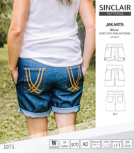 Load image into Gallery viewer, Pdf sewing pattern S1075 Jakarta woven shorts with pockets and yoga waistband by Sinclair Patterns
