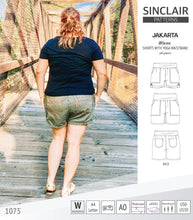 Load image into Gallery viewer, Pdf sewing pattern S1075 Jakarta woven shorts with pockets and yoga waistband by Sinclair Patterns
