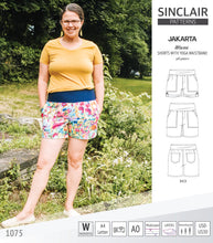 Load image into Gallery viewer, Pdf sewing pattern S1075 Jakarta woven shorts with pockets and yoga waistband by Sinclair Patterns

