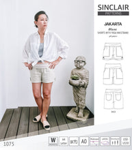 Load image into Gallery viewer, Pdf sewing pattern S1075 Jakarta woven shorts with pockets and yoga waistband by Sinclair Patterns

