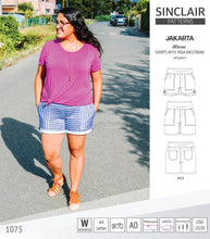 Load image into Gallery viewer, Pdf sewing pattern S1075 Jakarta woven shorts with pockets and yoga waistband by Sinclair Patterns
