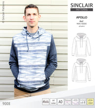 Load image into Gallery viewer, Apollo knit colorblocked hoodie for men (PDF)
