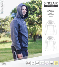 Load image into Gallery viewer, Apollo knit colorblocked hoodie for men (PDF)
