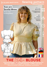 Load image into Gallery viewer, Bluse mit Schößchen Schnittmuster BELLA
