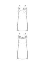 Load image into Gallery viewer, Wasserfall Minikleid Schnittmuster DELILAH
