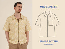 Load image into Gallery viewer, Men's Zip Shirt Sewing Pattern
