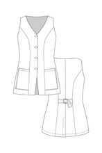 Load image into Gallery viewer, ASTERI button down dress &amp; vest

