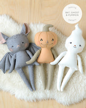 Load image into Gallery viewer, Sewing Pattern - Halloween Friends: Pumpkin, Bat, and Ghost
