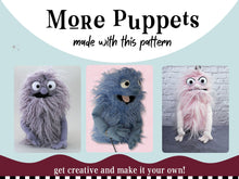 Load image into Gallery viewer, Furry Monster Puppet PDF Sewing Pattern
