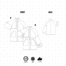 Load image into Gallery viewer, JK001 - Veste oversized avec manches raglan et ''gun flap''
