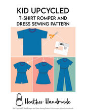 Load image into Gallery viewer, Kid Upcycled T-Shirt Romper and Dress Sewing Pattern
