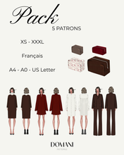 Load image into Gallery viewer, PACK FW25 ARCHIVE- 5 Patrons de couture PDF|DOMANI PATTERNS| FR SEULEMENT  
