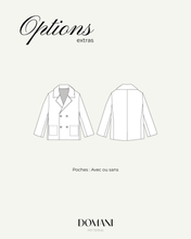 Load image into Gallery viewer, PATRON DE COUTURE PDF | BLAZER/ VESTE SELINA|DOMANI PATTERNS | FR SEULEMENT | XS\3XL
