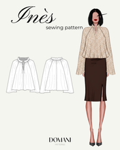 Load image into Gallery viewer, PATRON DE COUTURE PDF | BLOUSE/ROBE INES |DOMANI PATTERNS | FR SEULEMENT | XS\3XL
